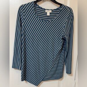 Jacklyn Smith Collection Pullover Blue  Striped Women's Top . Size : Small